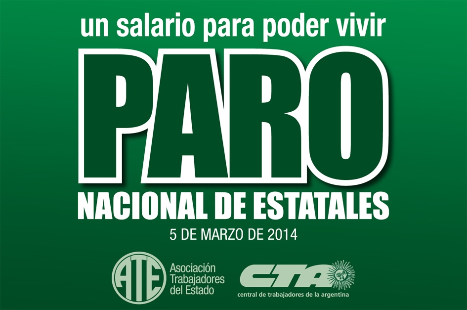 Todo listo para el Paro nacional de ATE el 5 de marzo