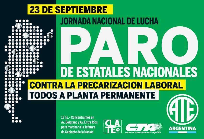 Los estatales nacionales van a un paro en todo el país contra la precarización