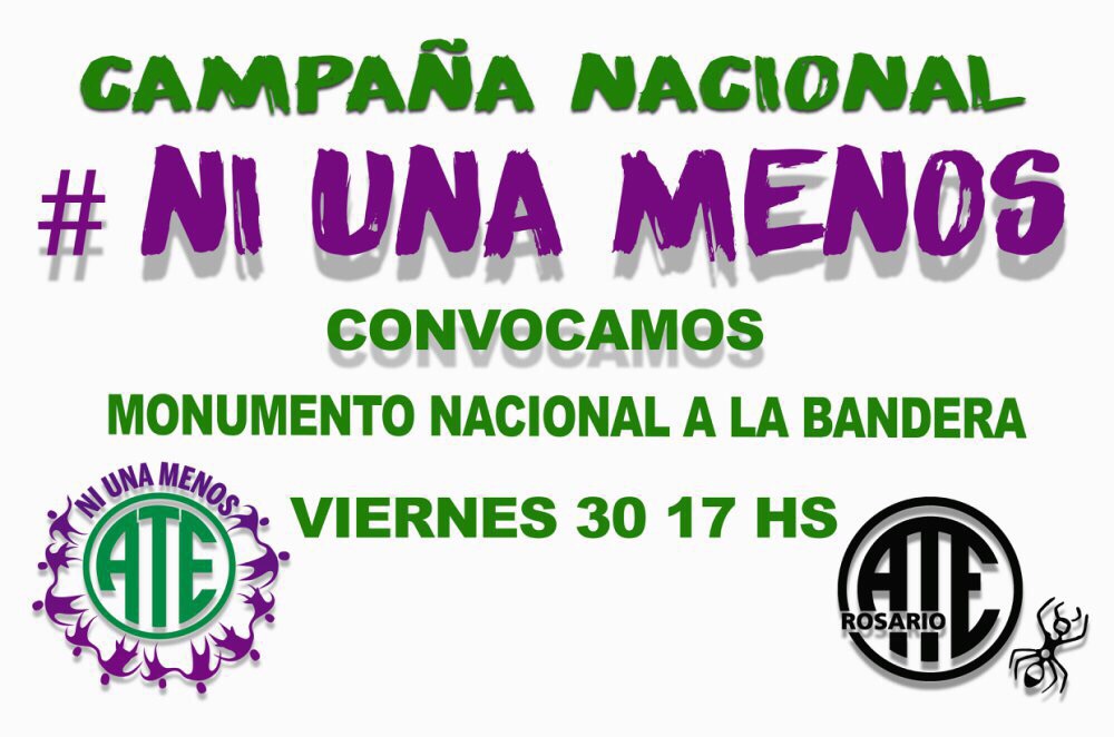 Campaña Nacional: Ni una menos – Viernes 30 a las 17:00